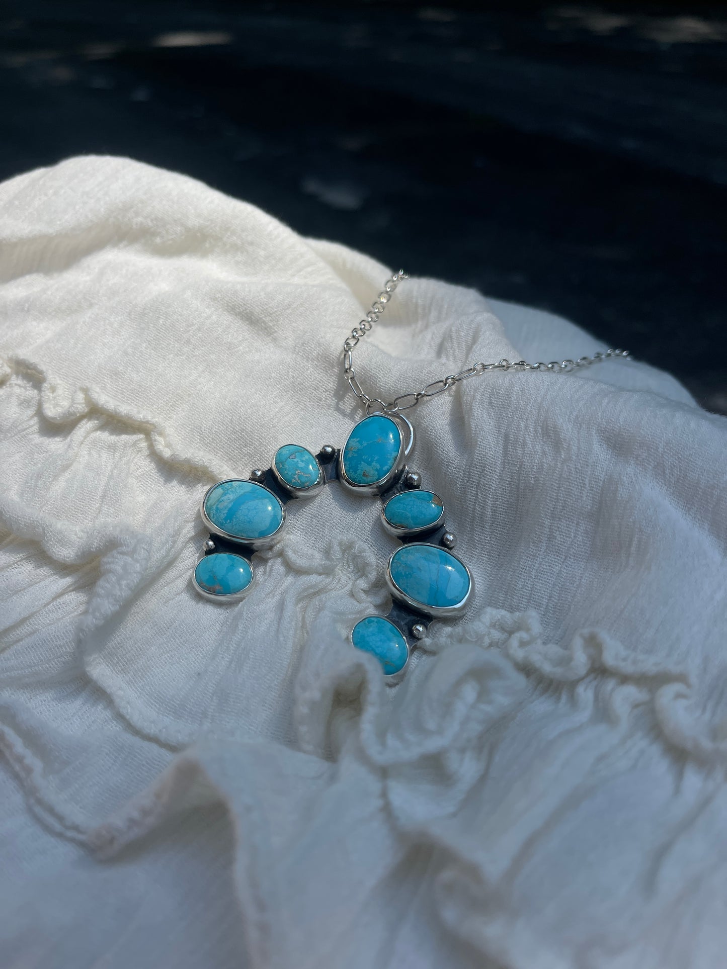 7 Stone Sonoran Turquoise Necklace | 21"