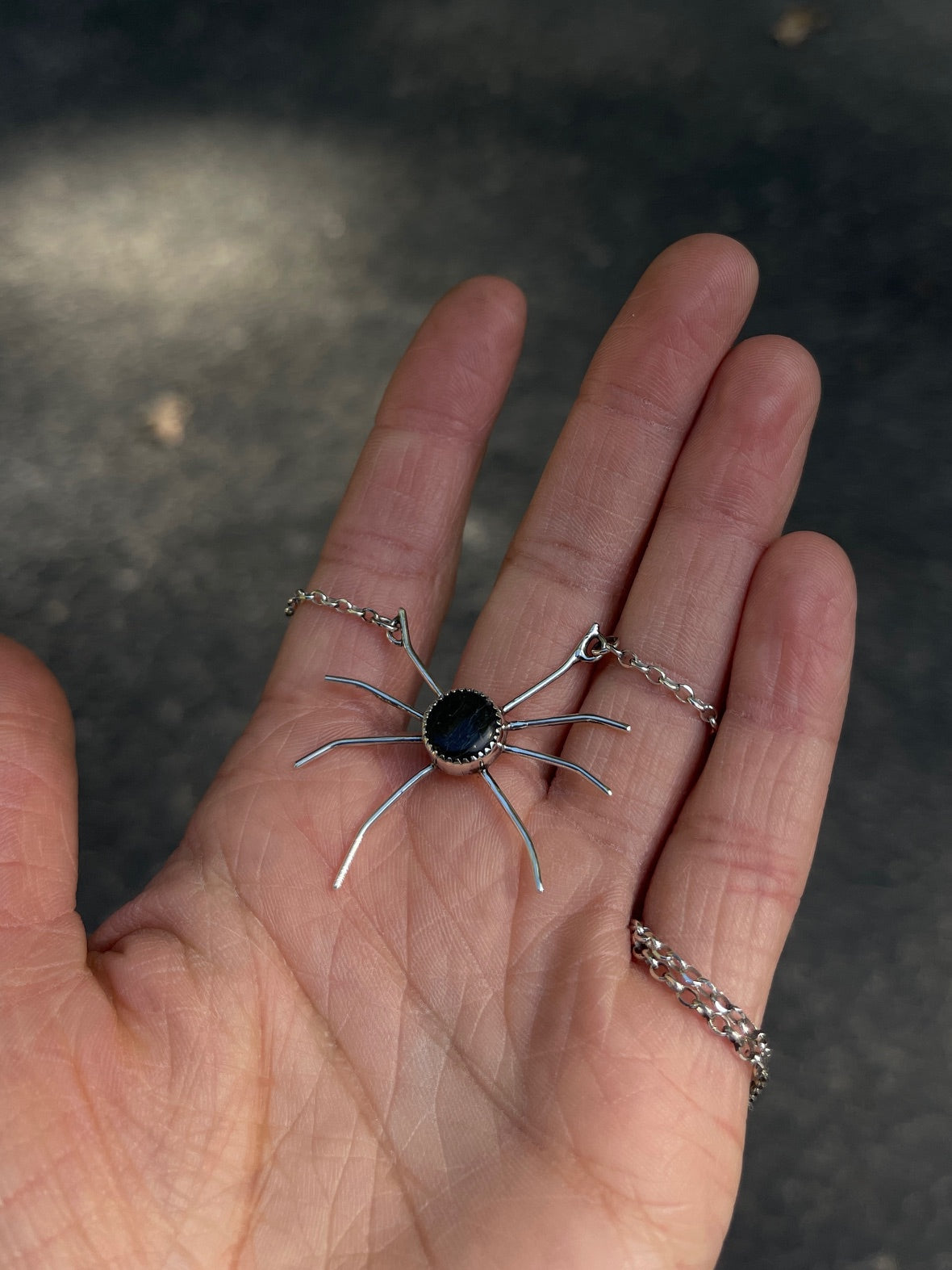 White Buffalo Spider Necklace | 20"