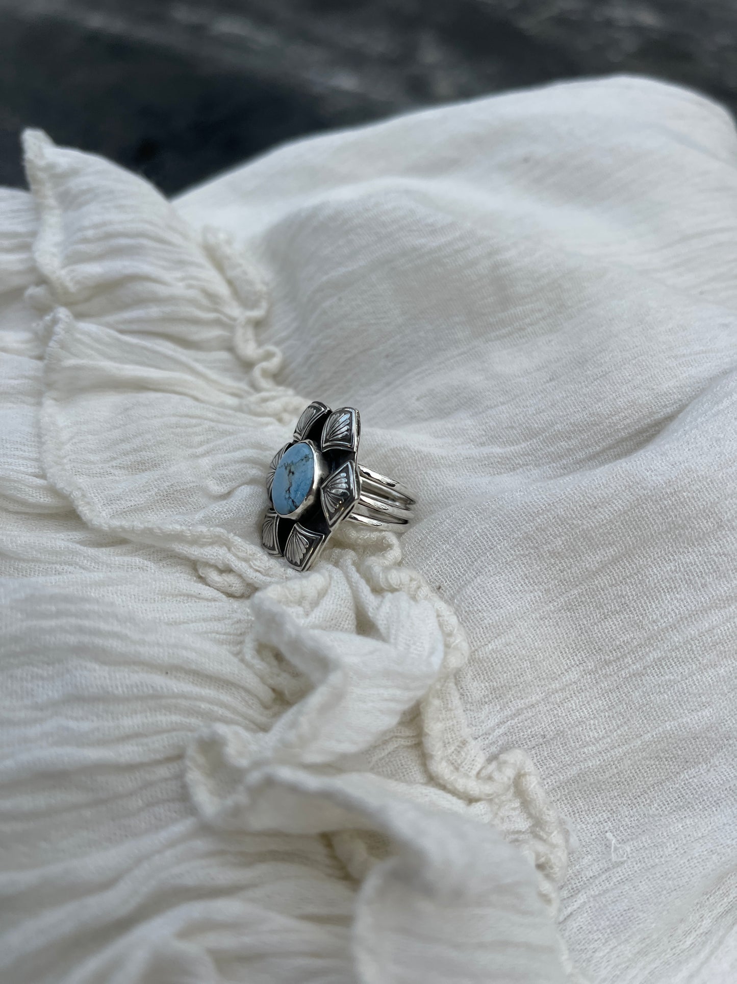 Golden Hills Turquoise Ring | Size 6.5