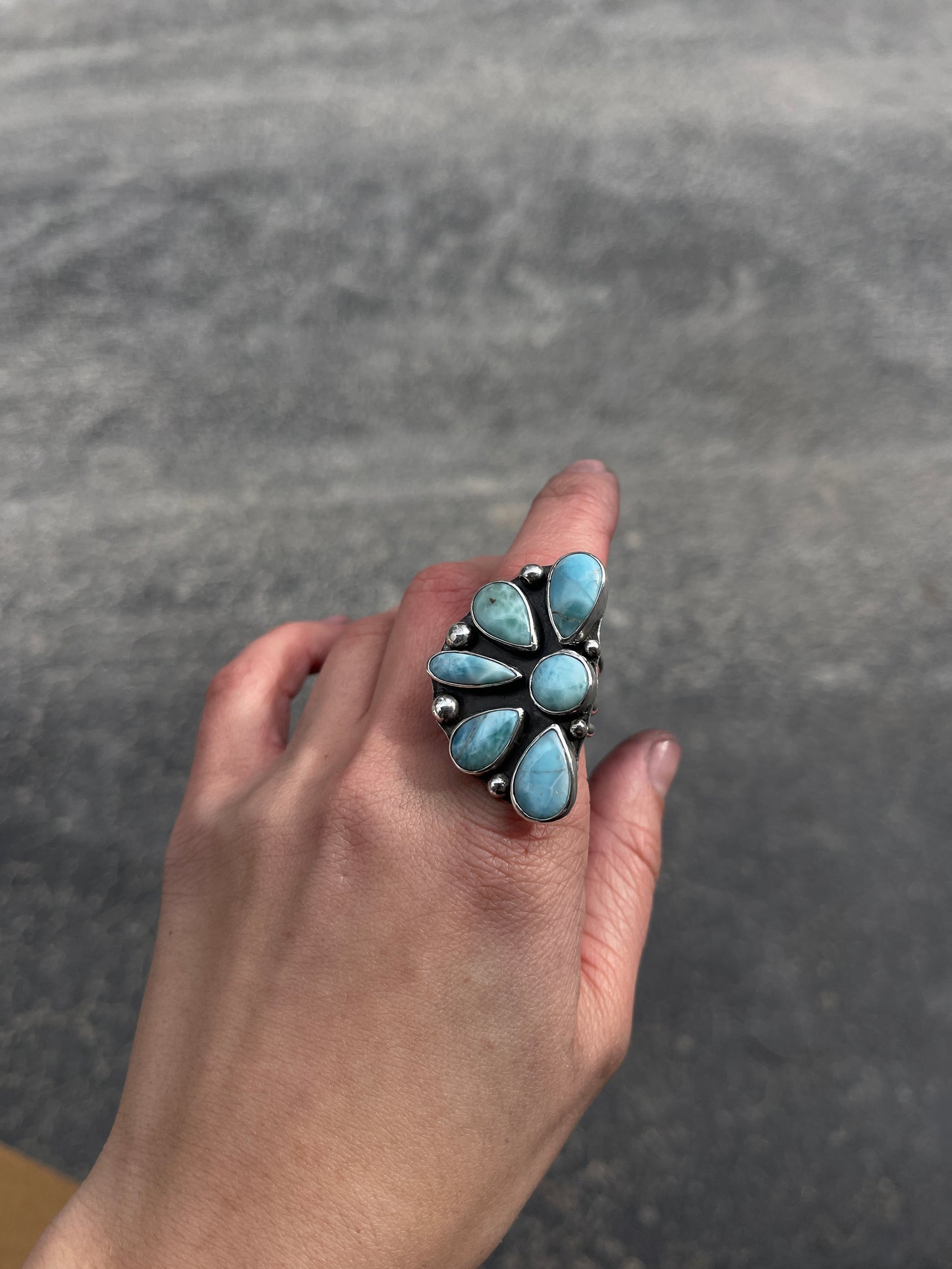 Larimar 6 Stone Ring | Size 7.25 |
