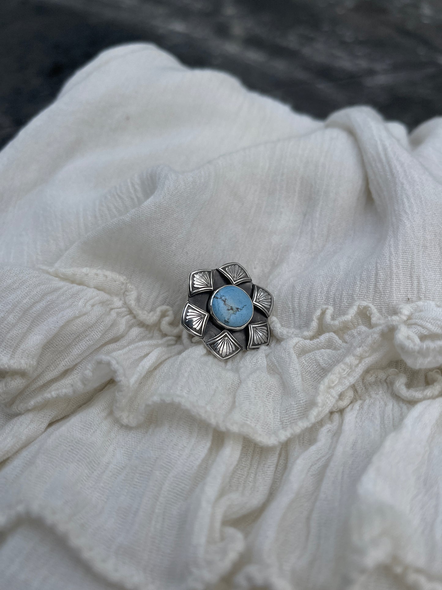 Golden Hills Turquoise Ring | Size 6.5