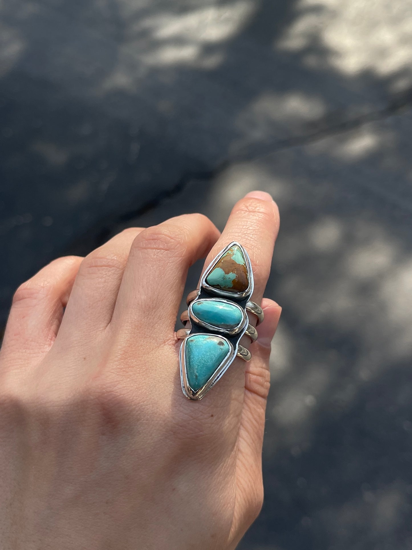 3 Stone Nacozari Turquoise Ring | Size 8.5