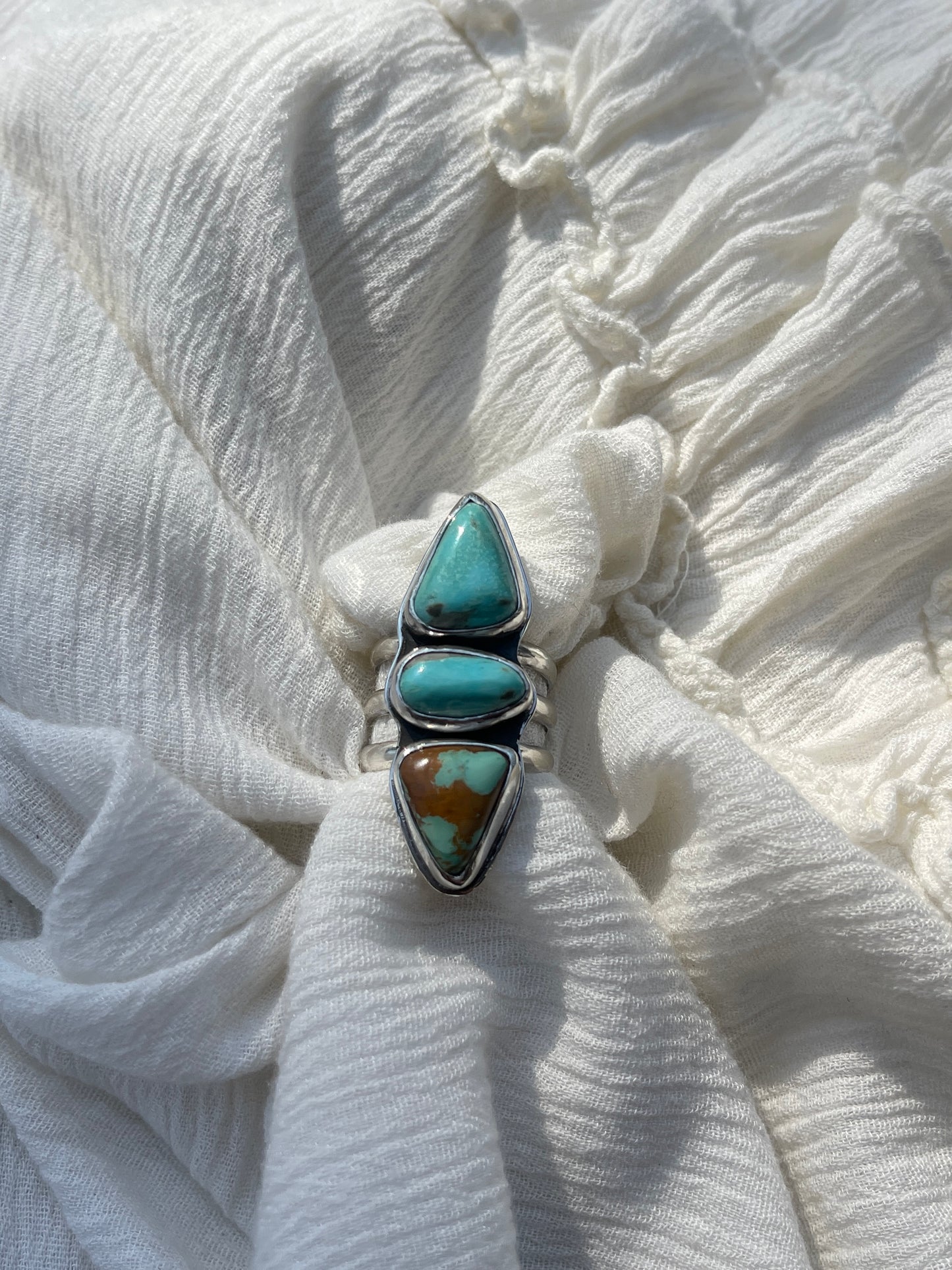 3 Stone Nacozari Turquoise Ring | Size 8.5