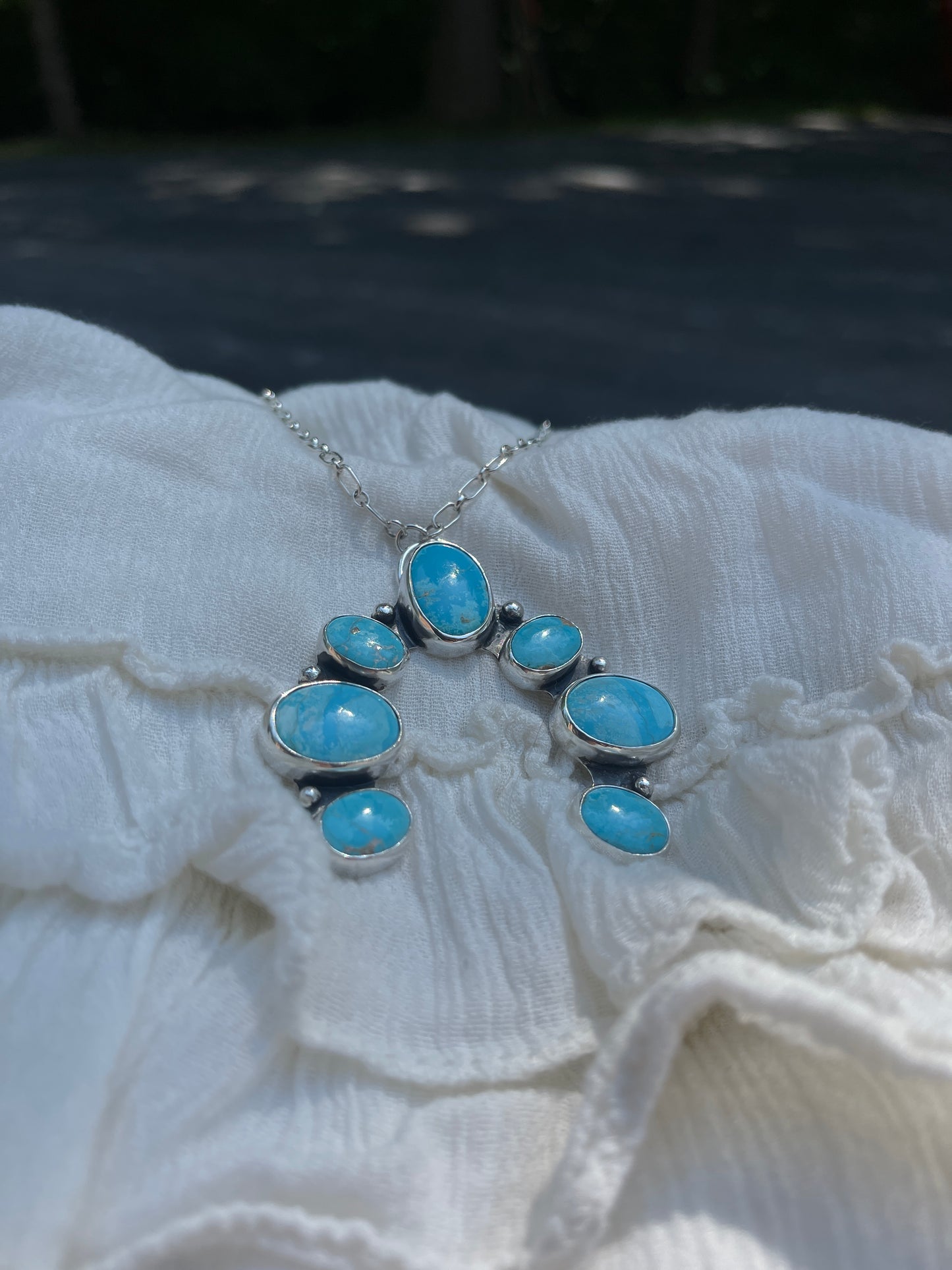 7 Stone Sonoran Turquoise Necklace | 21"