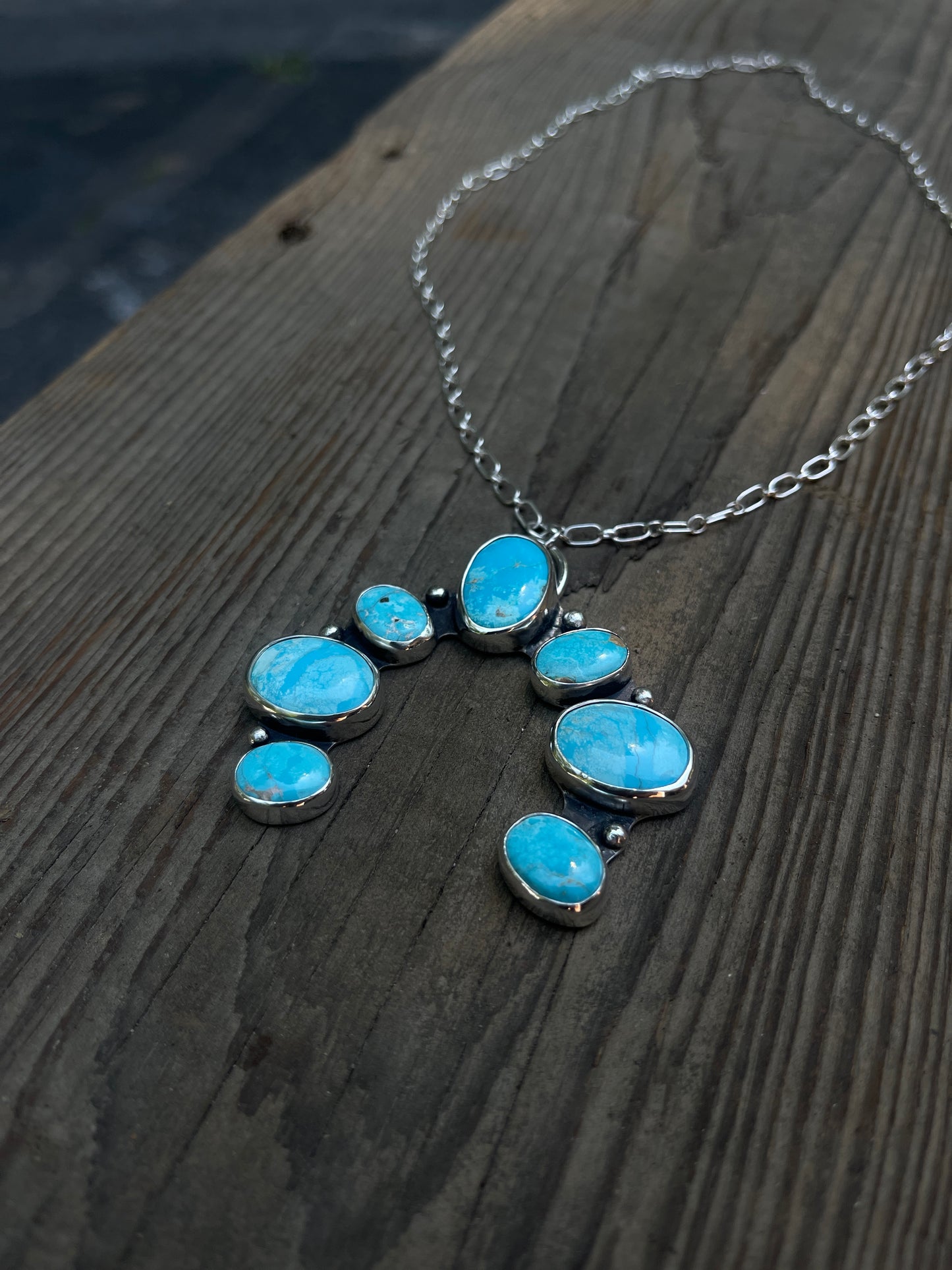 7 Stone Sonoran Turquoise Necklace | 21"