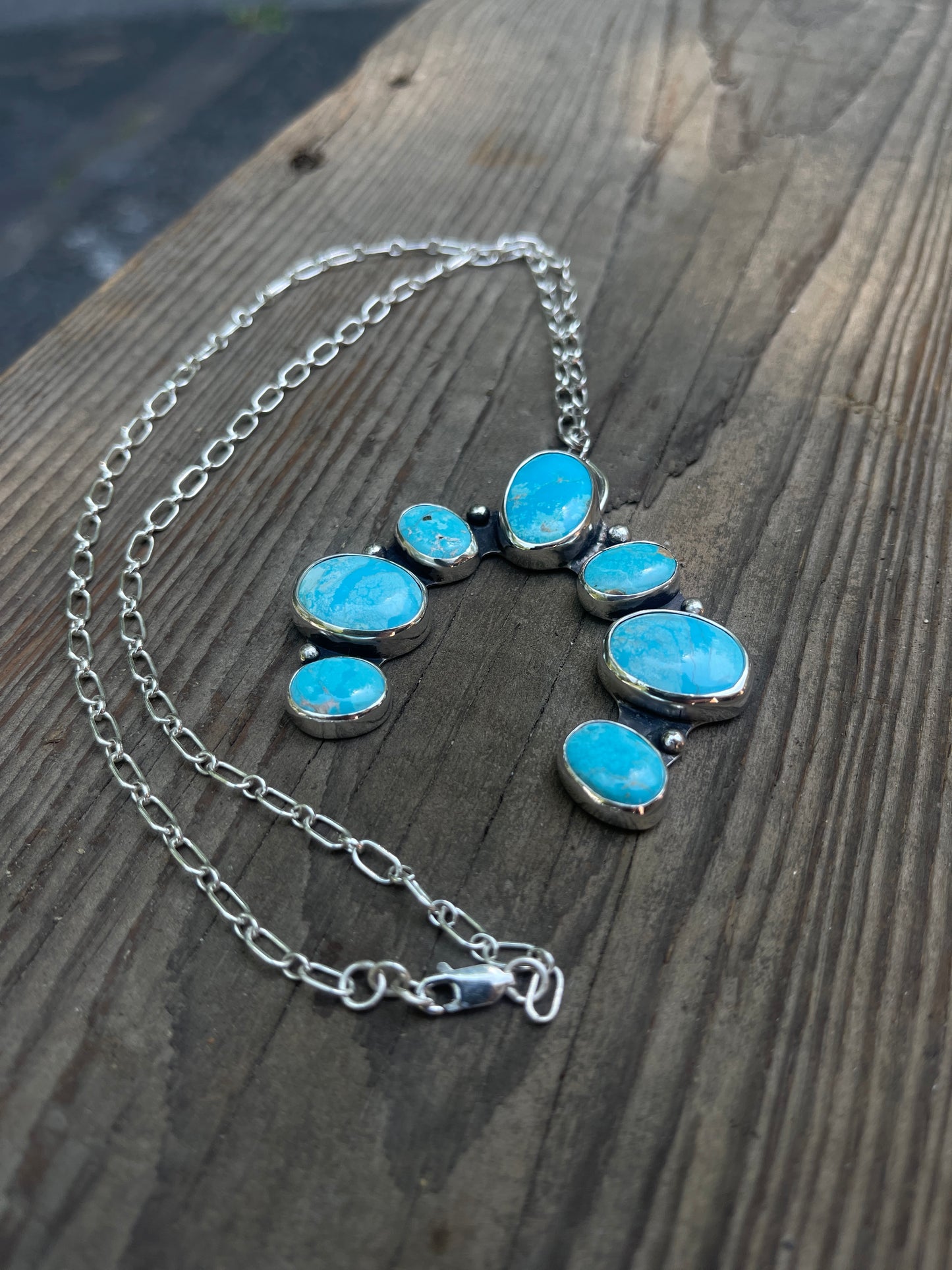 7 Stone Sonoran Turquoise Necklace | 21"