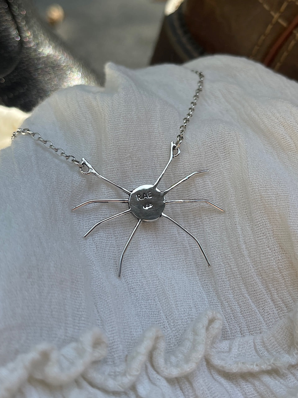 White Buffalo Spider Necklace | 20"