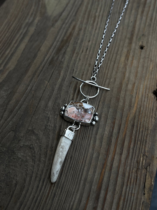 Wild Horse and Antler Necklace | 22"