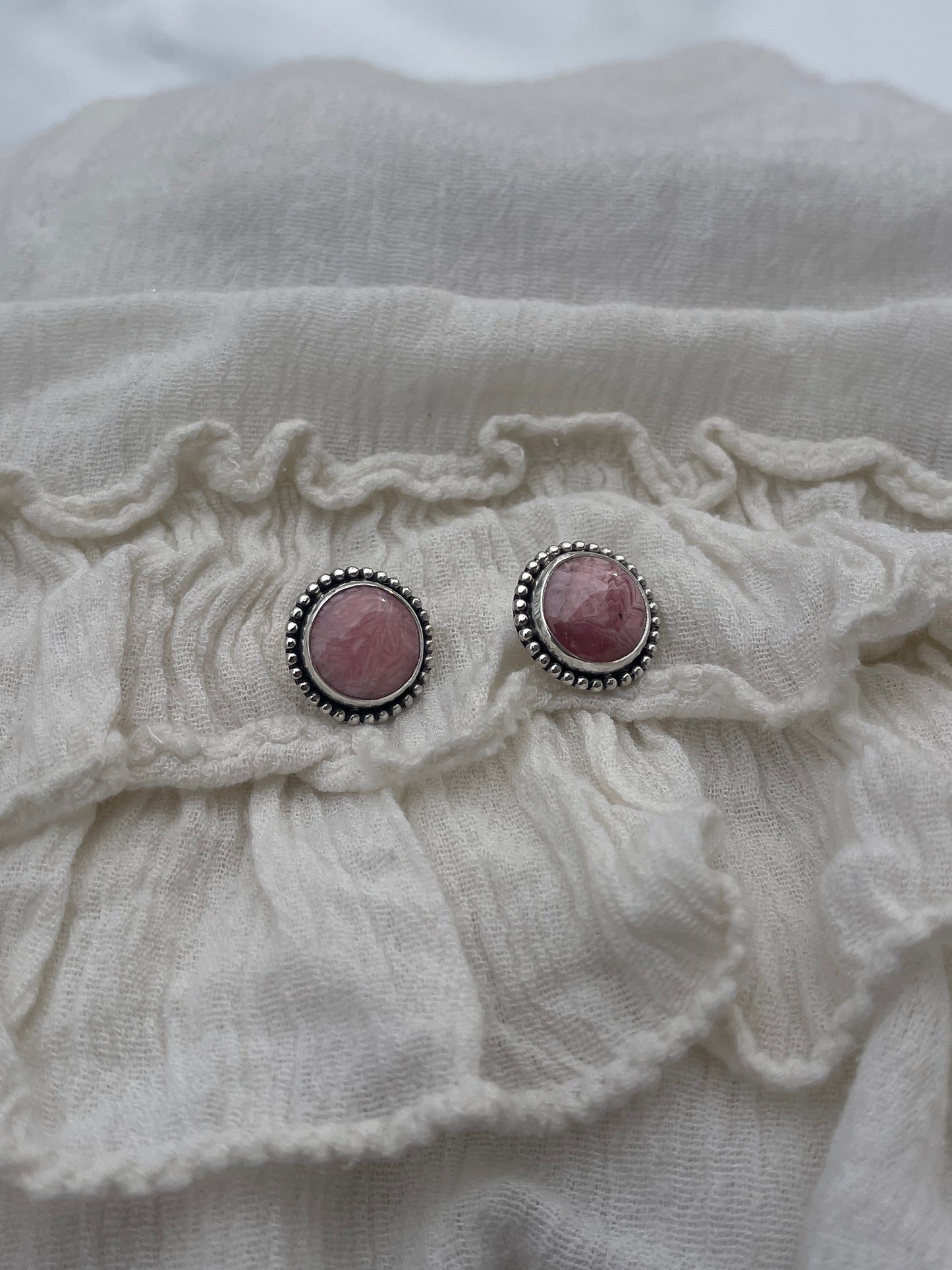 Rhodochrosite Studs