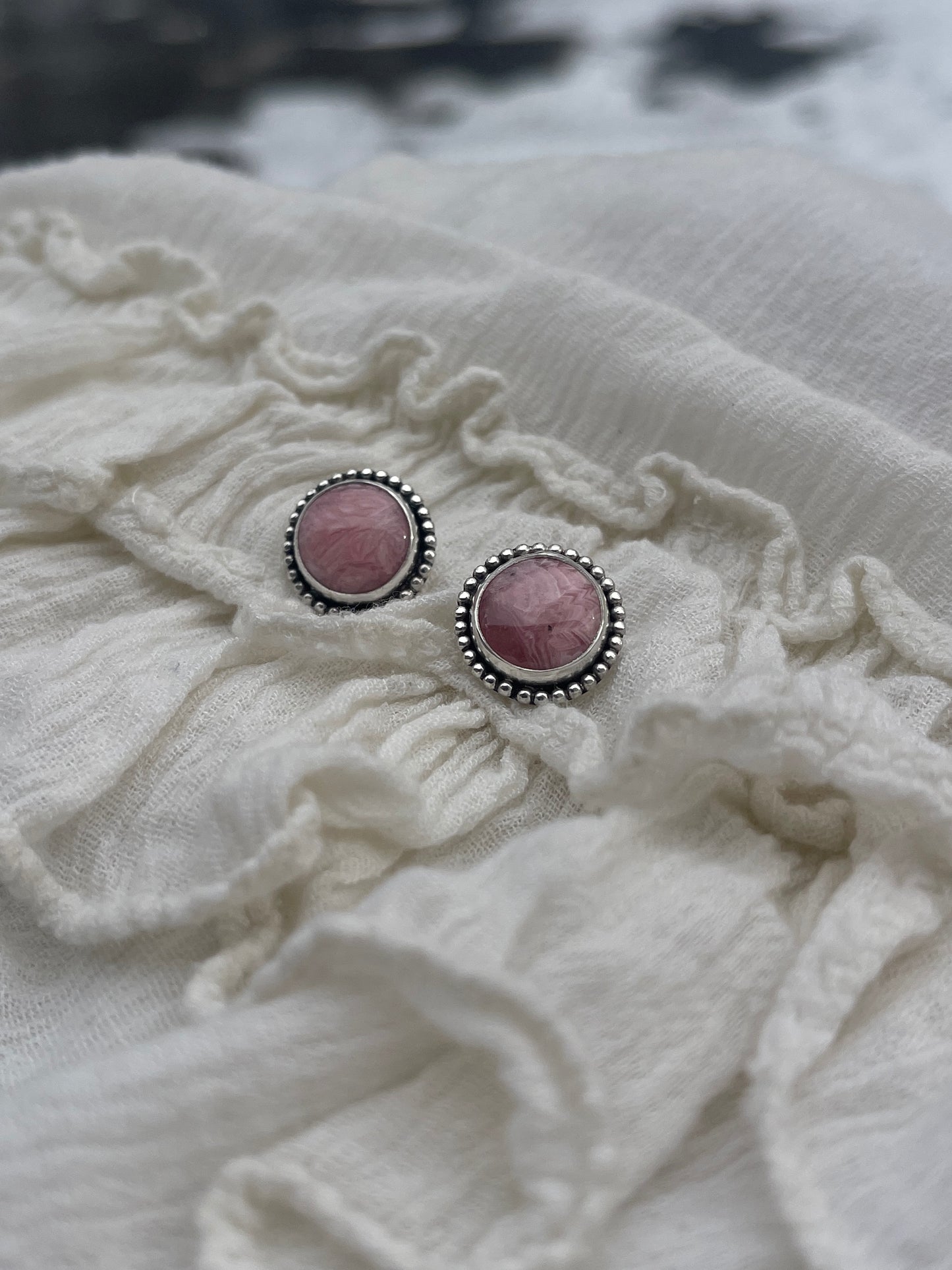 Rhodochrosite Studs