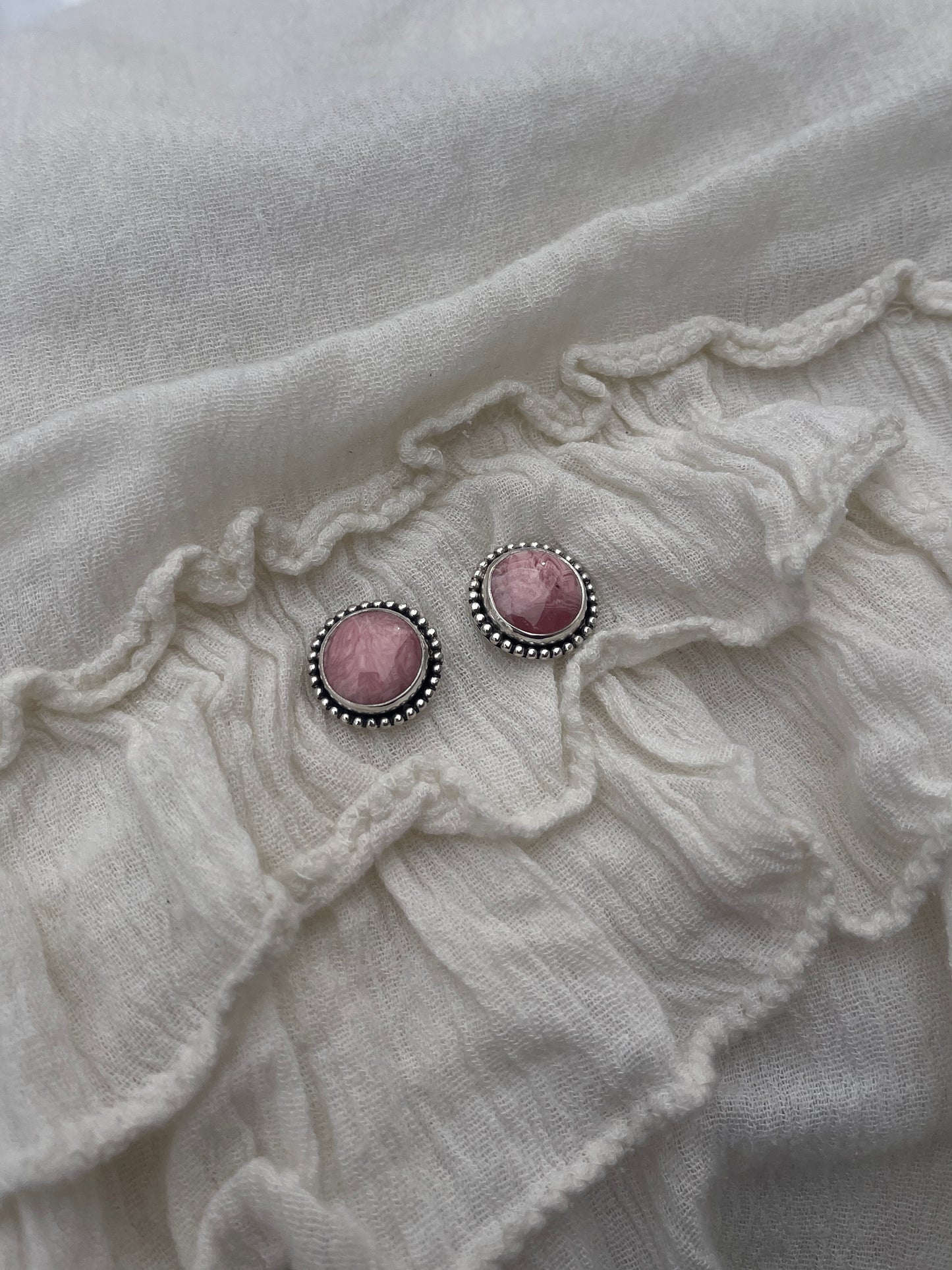 Rhodochrosite Studs