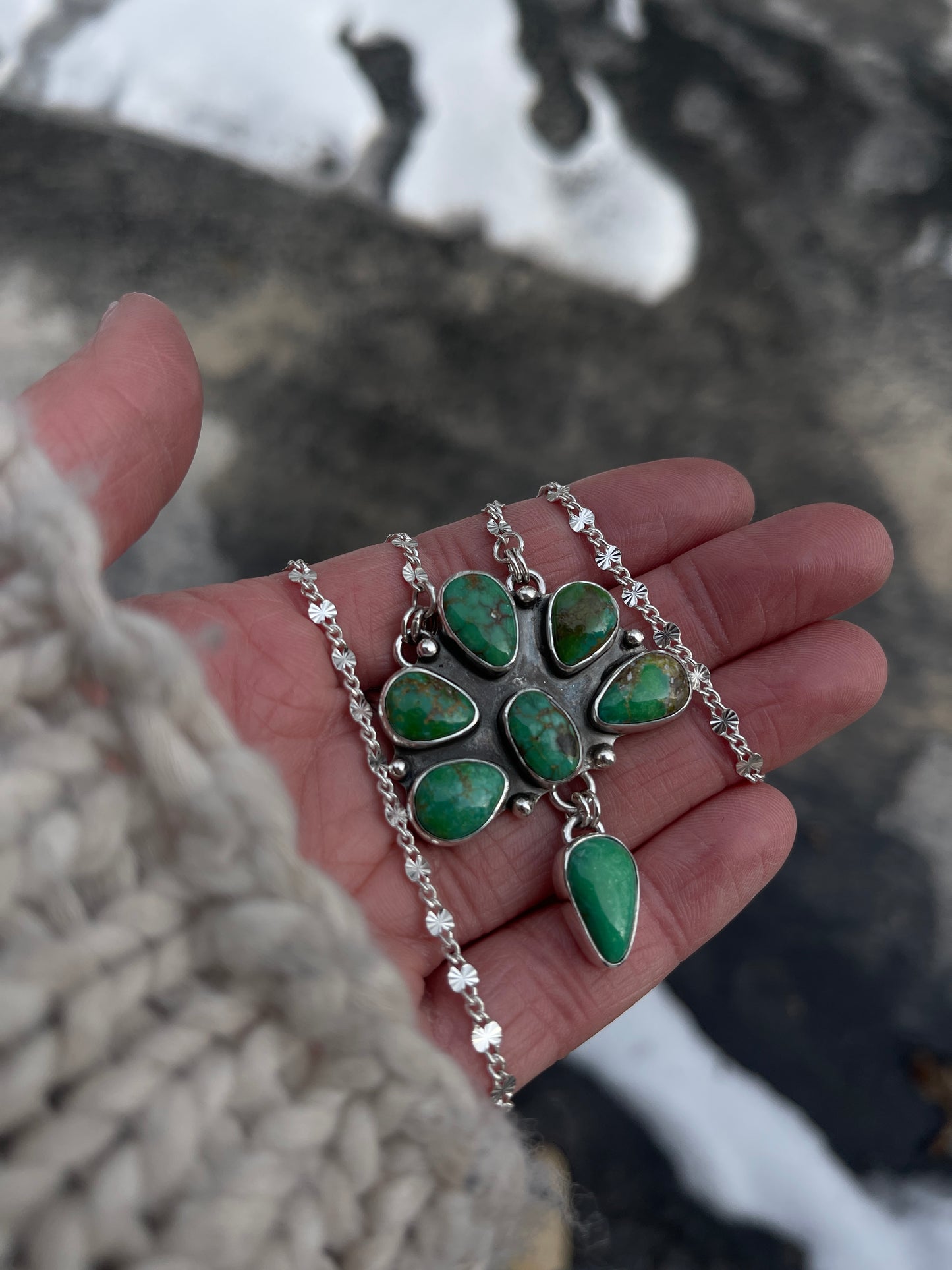 Cielo Turquoise 7 Stone Necklace