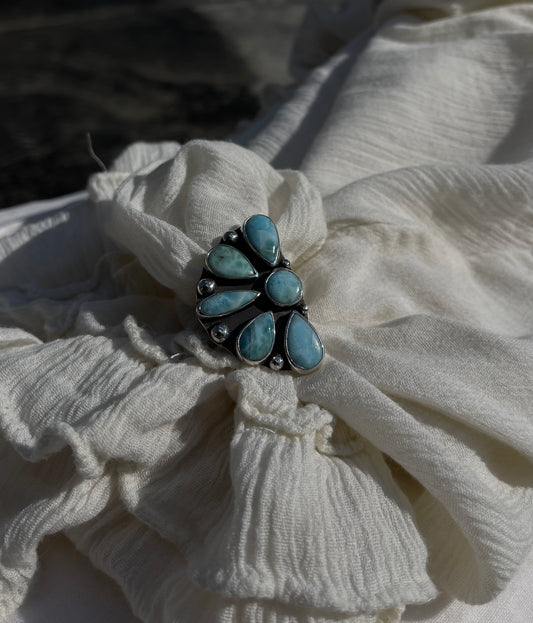 Larimar 6 Stone Ring | Size 7.25 |