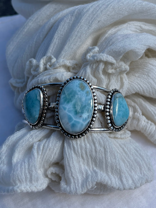 Larimar 3 Stone Cuff | 5.5 |